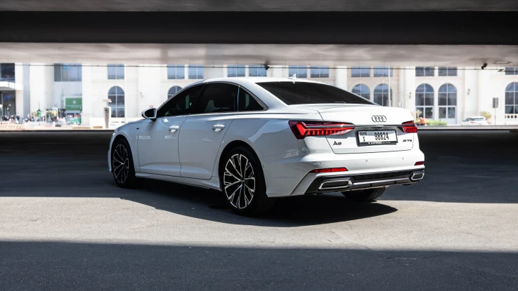 OUDI A6 2024 WHITE RENTAL IN DUBAI - undefined